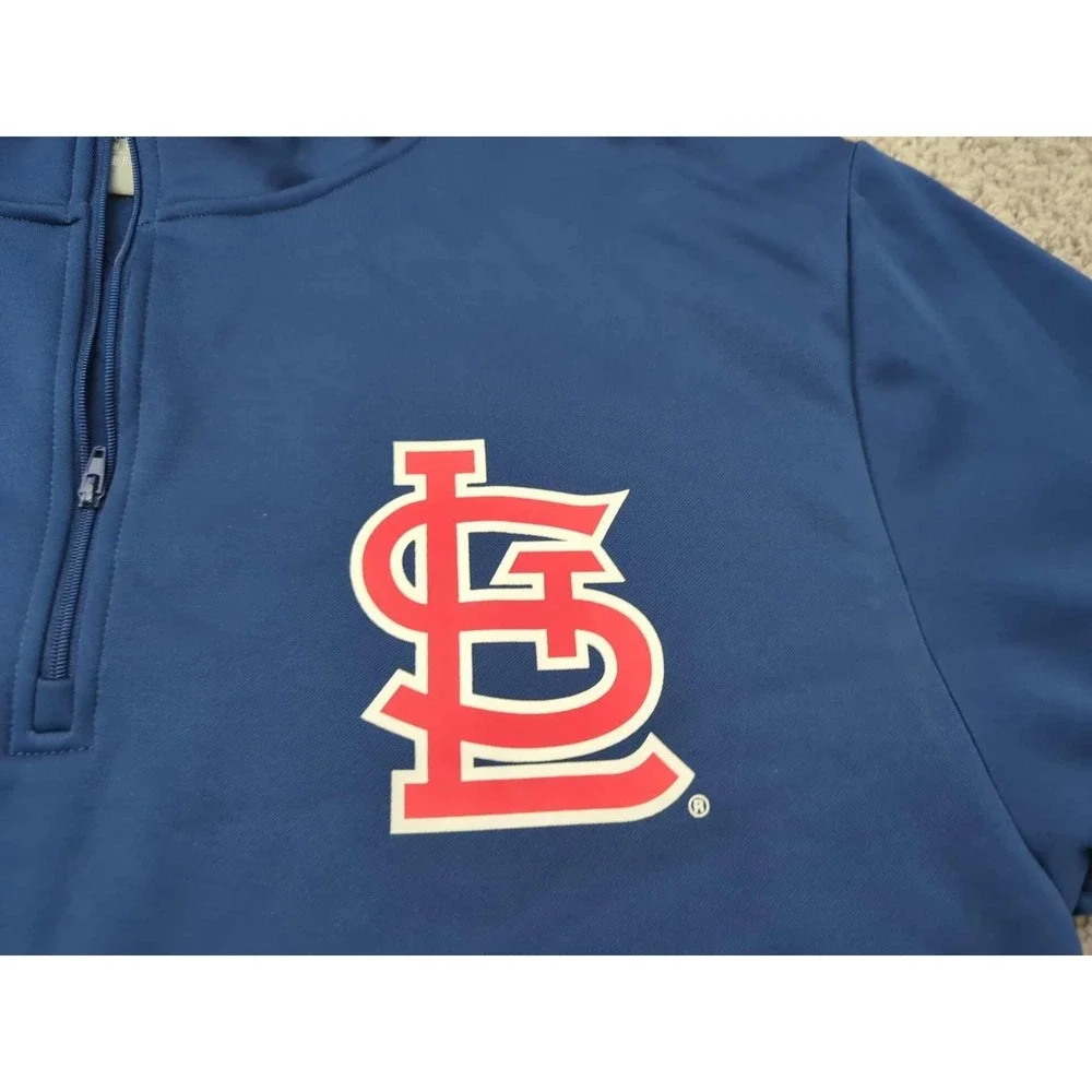 St. Louis Cardinals MLB Pullover Mens Medium 1/4‎ Zip Long Sleeve Shirt